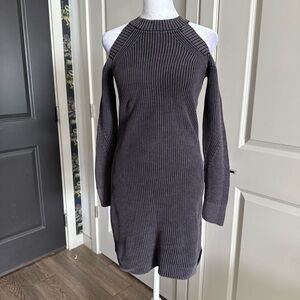 Rag & Bone Gray Ribbed Knit Cotton Sweater Dress Size XS